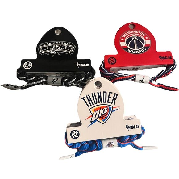 Lot of 3 Rastaclat NBA Team Bracelets Spurs Wizards OKC Thunder Braided NWT - Picture 1 of 8